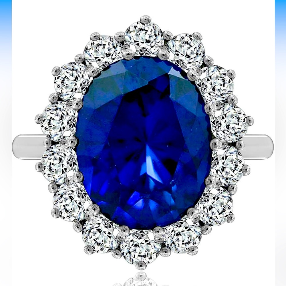 Size 9 Platinum-Plated Sterling Silver Ring with Infinite Elements Zirconia